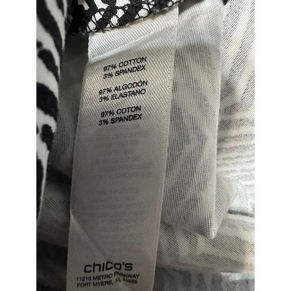 Chico's Women's So Slimming Side Zip Black And White Size 0 Crop Super Comfy - Picture 7 of 14